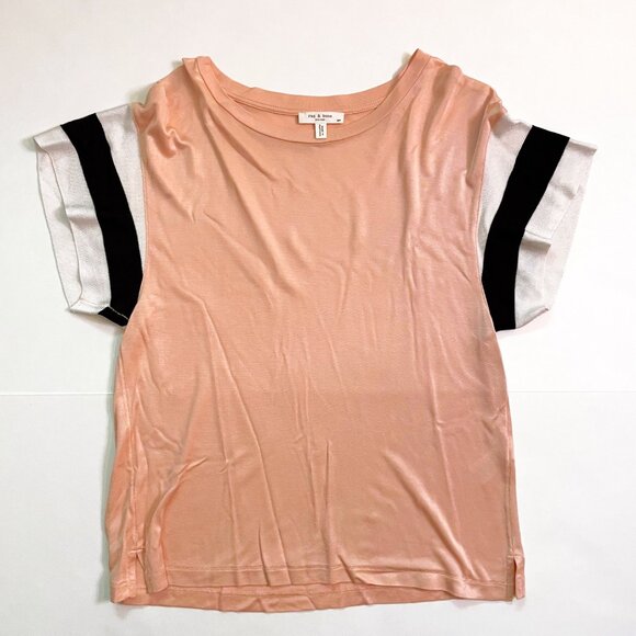 Rag & Bone Penny Crewneck Short-Sleeve Jersey Tee, Size Small - Picture 2 of 6